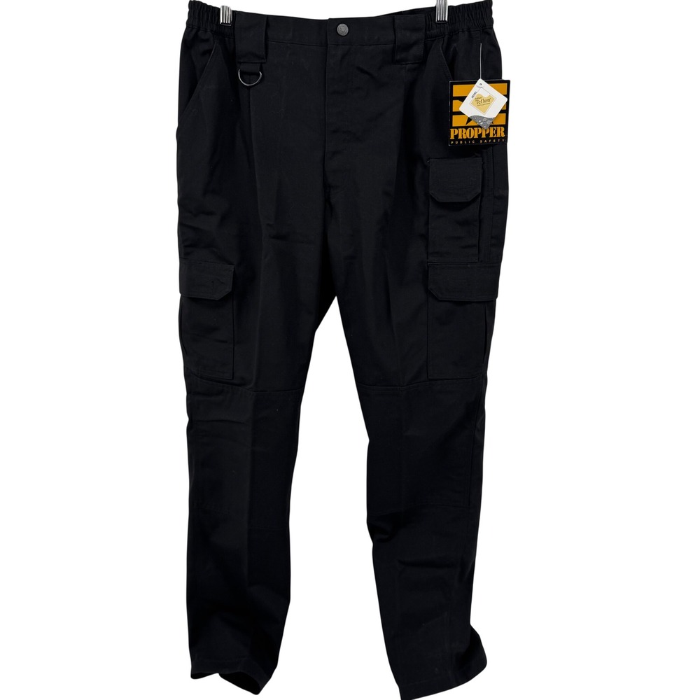 Propper Tactical Trouser Mens 38x36 Black Teflon Canvas Cargo Pants NEW